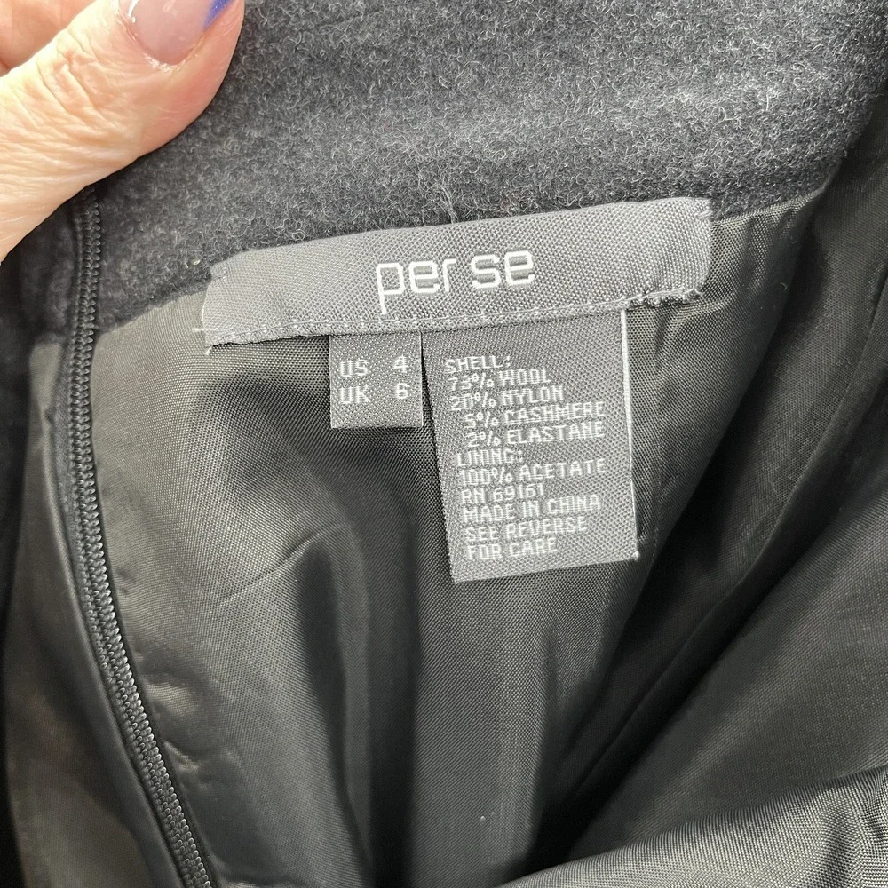 Per Se Skirt Womens 4 Gray Felt Wool Cashmere‎ Straight Pencil Retro Wiggle
